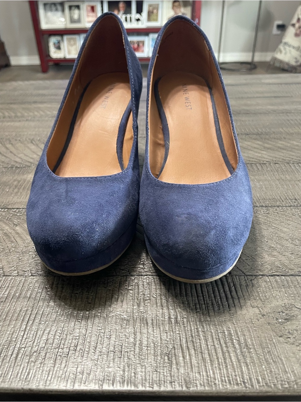 Nine West Navy Suede Platform wedges